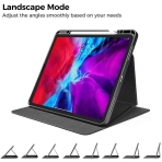 Tomtoc iPad Pro Kalem Blmeli Klf (12.9 in)-Black