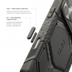 UAG Monarch Pro iPhone 18 Pro Max Delikli PU Deri K�l�f-Carbon Fiber