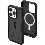 UAG Pathfinder Serisi iPhone 14 Pro Max Darbeye Dayankl Klf (MIL-STD-810G)-Silver