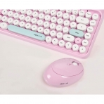 UBOTIE 84 Tulu Renkli Bluetooth Klavye Ve Mouse Set-Pink