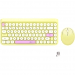 UBOTIE 84 Tuşlu Renkli Bluetooth Klavye Ve Mouse Set-Yellow
