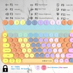 UBOTIE Renkli 100 Tuşlu Bluetooth Klavye-Orange Colorful