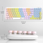 UBOTIE Renkli 100 Tulu Bluetooth Klavye-White Colorful