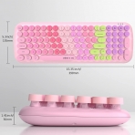 UBOTIE Renkli 100 Tulu Bluetooth Klavye-Pink Colorful