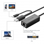 UGREEN 10 / 100Mbps LAN Kablolu / USB 2.0 OTG to RJ45 Ethernet A Adaptr