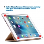 ULAK iPad 9.7 in Smart Shell Deri Standl effaf Arka Kapak-Gold