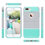 ULAK iPhone 7 Plus Knox Armor Slim Hard Klf-Minimal Mint Stripes