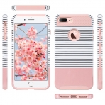 ULAK iPhone 7 Plus Knox Armor Slim Hard Klf-Minimal Stripes Rose Gold