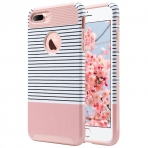 ULAK iPhone 7 Plus Knox Armor Slim Hard Klf-Minimal Stripes Rose Gold
