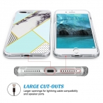 ULAK iPhone 7 Plus Pattern Hybrid effaf Klf-Mint Marble