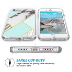 ULAK iPhone 7 Premium Hybrid effaf Klf-Mint-Geometric Mosaic