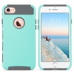 ULAK Case Apple iPhone 7 Colorful Serisi Slim Hybrid Klf-Mint Green- Grey