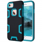 ULAK Case iPhone 7 Knox Armor Hybrid Klf-Black-Aqua Blue