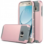 ULAK Samsung Galaxy S7 Hybrid Slim K�l�f-Rose Gold-Grey