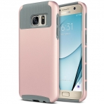 ULAK Samsung Galaxy S7 Hybrid Slim K�l�f-Rose Gold-Grey