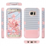 ULAK Samsung Galaxy S7 Hybrid Klf-Minimal Stripes Rose Gold