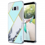 ULAK Samsung Galaxy S8 Hybrid Glossy Hard Bumper Klf- Mint Geometric Marble
