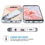 ULAK Samsung Galaxy S8 Hybrid Glossy Hard Bumper Klf-Pink Geometric Marble