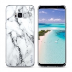 ULAK Samsung Galaxy S8 Hybrid Glossy Hard Bumper Klf-White Marble