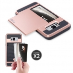 ULAK Samsung Galaxy S8 Plus Slim C�zdan K�l�f-Rose Gold Black