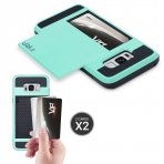 ULAK Samsung Galaxy S8 Plus Slim C�zdan K�l�f-Mint Green Black