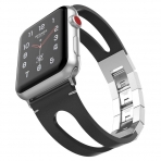 UMTELE Apple Watch 4 Deri Kay (40mm)-Black Silver