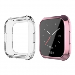 UMTELE Fitbit Versa Koruyucu Klf (2 Adet)-Pink Clear