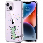 Unov iPhone 14 nce Klf-Rainbow Dinosaur