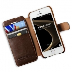 VRS Design iPhone 5 / 5S / SE Wallet Dandy Layered Serisi Klf-Coffee Brown