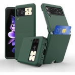 VVUPIC Samsung Galaxy Z Flip 3 Kart Blmeli Klf-Green