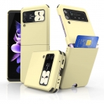 VVUPIC Samsung Galaxy Z Flip 3 Kart Blmeli Klf-Cream