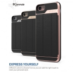 Vena Apple iPhone 7 Flip Deri Czdan Klf (MIL-STD-810G)-Rose Gold