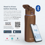 WATERH BOOST Yaltml Akll Su iesi (1 Litre)-Mocha