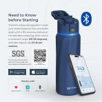 WATERH BOOST Yaltml Akll Su iesi (1 Litre)-Blue