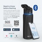 WATERH BOOST Yaltml Akll Su iesi (1 Litre)-Black