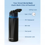 WATERH BOOST Yaltml Akll Su iesi (1 Litre)-Black