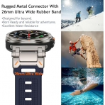 WINGLE Naylon Galaxy Watch Ultra Kay�� (47mm)-Titanium/Blue
