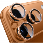 WSKEN iPhone 17 Pro/17 Pro Max Kamera Koruyucu-Glitter Orange