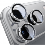 WSKEN iPhone 17 Pro/17 Pro Max Kamera Koruyucu-Glitter Silver