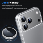 WSKEN iPhone 17 Pro/17 Pro Max Kamera Koruyucu-Silver Titanium
