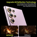 WSKEN Galaxy S23 Ultra Kamera Koruyucu-Glitter Colorful