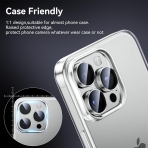 WSKEN iPhone 15 Pro/15 Pro Max Kamera Koruyucu-Silver Titanium