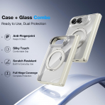 WSKEN iPhone Duo Manyetik Y�z�kl� Standl� K�l�f -Clear White