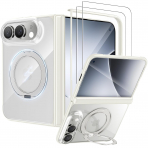 WSKEN iPhone Duo Manyetik Y�z�kl� Standl� K�l�f -Clear White