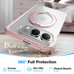 WSKEN iPhone Duo Manyetik Y�z�kl� Standl� K�l�f -Clear Pink