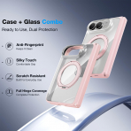 WSKEN iPhone Duo Manyetik Y�z�kl� Standl� K�l�f -Clear Pink
