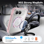 WSKEN iPhone Duo Manyetik Y�z�kl� Standl� K�l�f -Clear Pink