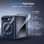 WSKEN iPhone Duo Manyetik Y�z�kl� Standl� K�l�f -Clear Blue