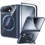 WSKEN iPhone Duo Manyetik Y�z�kl� Standl� K�l�f -Clear Blue