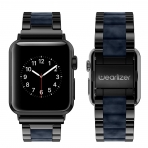 Wearlizer Apple Watch Paslanmaz elik Kay (38mm)-Black Dark Blue